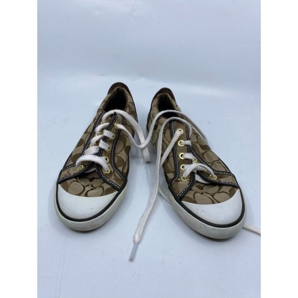 Coach White Tan Women's Sneakers Size 6B - Picture 2 of 7